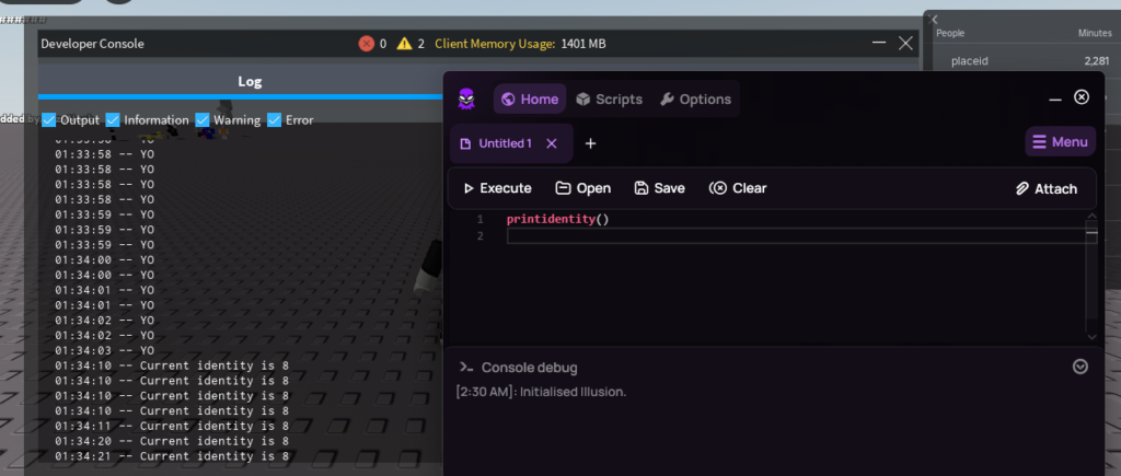 Latest Interface of Illusion Executor Windows Version